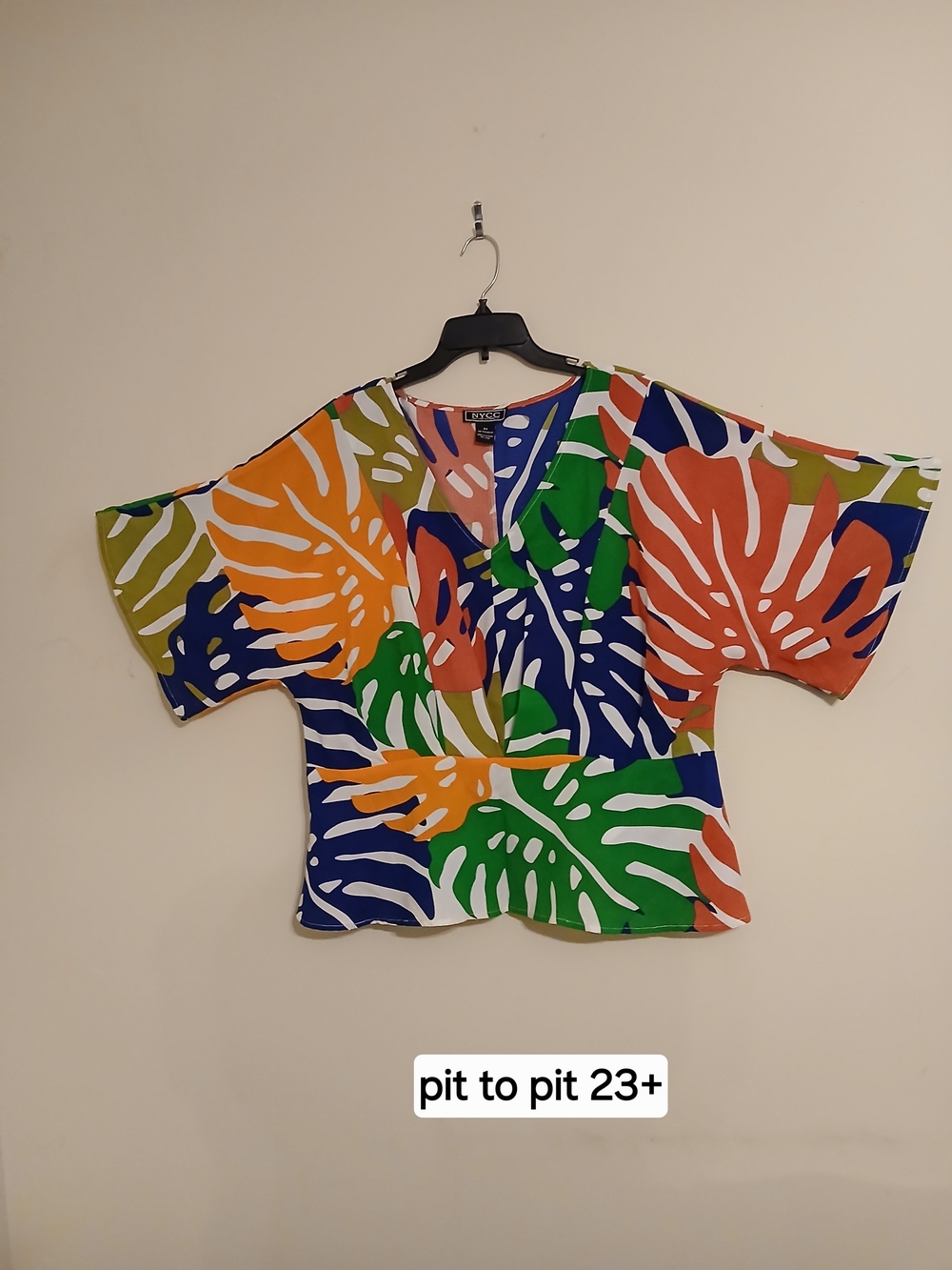 Vibrant Multicolor Leaf-Print Women's Top